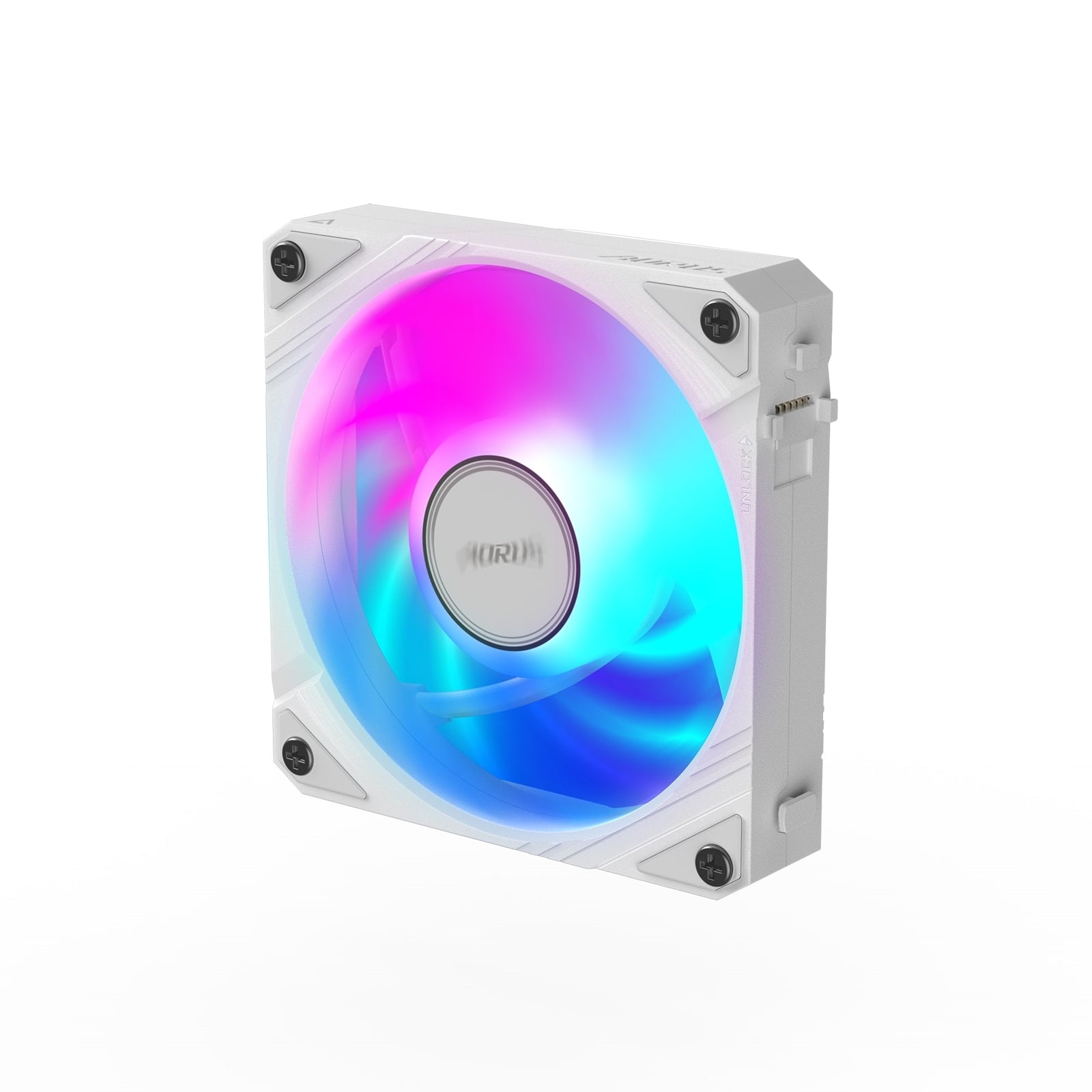 GIGABYTE AORUS 120mm White ARGB PWM Fan EZ Chain 60 CFM Quiet GIGABYTE AORUS 120mm White ARGB PWM Fan EZ Chain 60 CFM Quiet